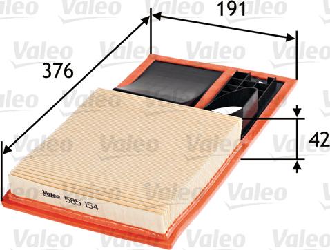 Valeo 585154 - Air Filter, engine onlydrive.pro