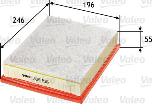 Valeo 585158 - Air Filter, engine onlydrive.pro