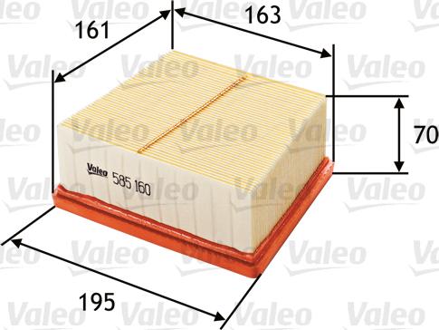 Valeo 585160 - Air Filter, engine onlydrive.pro