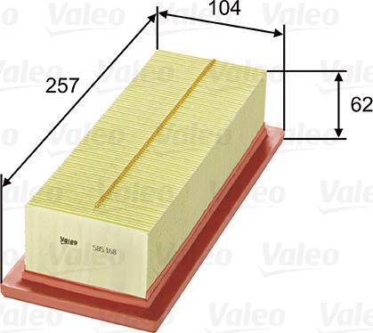 Valeo 585168 - Air Filter, engine onlydrive.pro