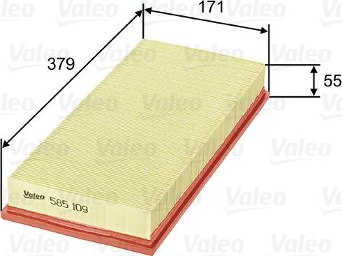 Valeo 585109 - Air Filter, engine onlydrive.pro