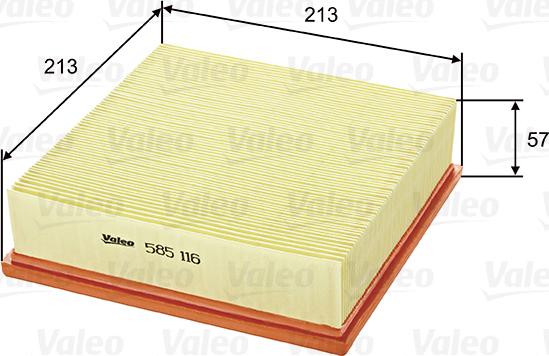 Valeo 585116 - Air Filter, engine onlydrive.pro