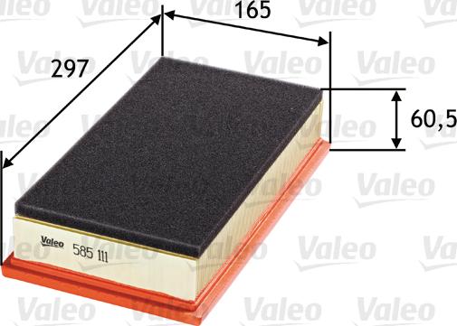 Valeo 585111 - Air Filter, engine onlydrive.pro