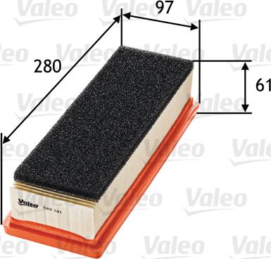 Valeo 585181 - Air Filter, engine onlydrive.pro