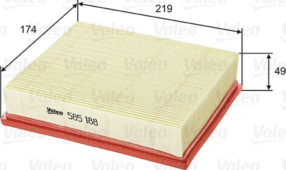 Valeo 585188 - Air Filter, engine onlydrive.pro