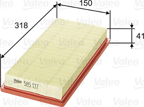 Valeo 585137 - Air Filter, engine onlydrive.pro