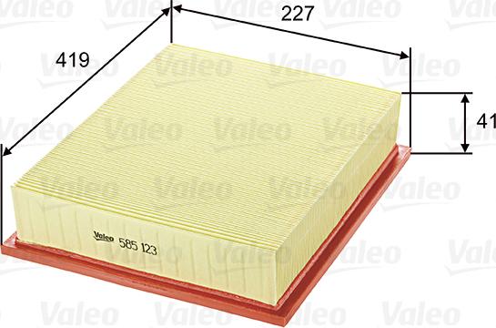 Valeo 585123 - Air Filter, engine onlydrive.pro