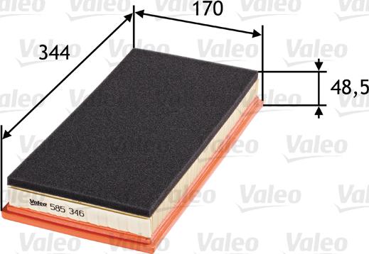 Valeo 585346 - Air Filter, engine onlydrive.pro