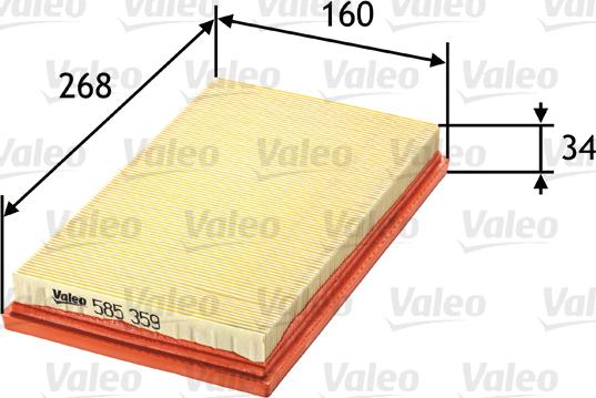 Valeo 585359 - Air Filter, engine onlydrive.pro