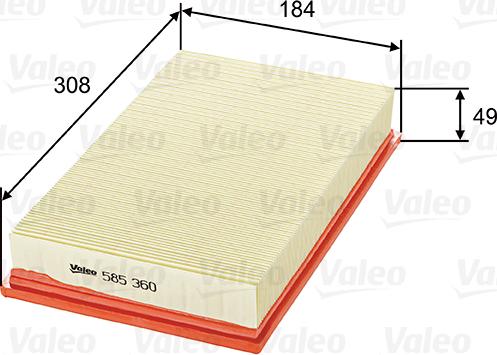 Valeo 585360 - Air Filter, engine onlydrive.pro