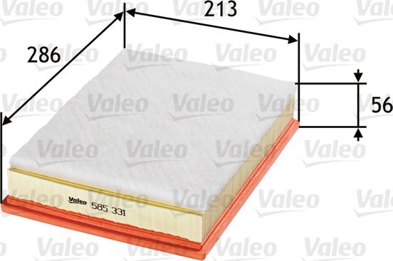 Valeo 585331 - Air Filter, engine onlydrive.pro