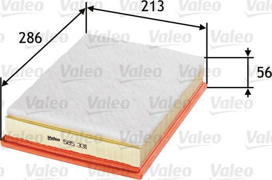 Valeo 585331 - Oro filtras onlydrive.pro