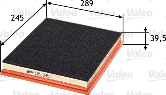 Valeo 585245 - Air Filter, engine onlydrive.pro