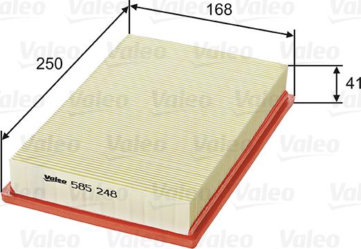 Valeo 585248 - Air Filter, engine onlydrive.pro
