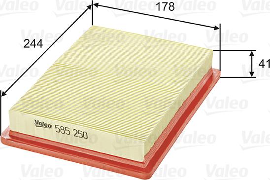 Valeo 585250 - Air Filter, engine onlydrive.pro