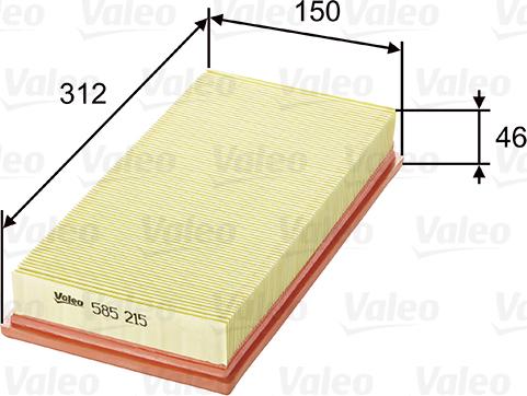 Valeo 585215 - Air Filter, engine onlydrive.pro