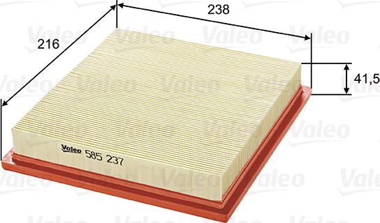 Valeo 585237 - Air Filter, engine onlydrive.pro