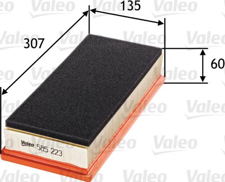 Valeo 585223 - Air Filter, engine onlydrive.pro