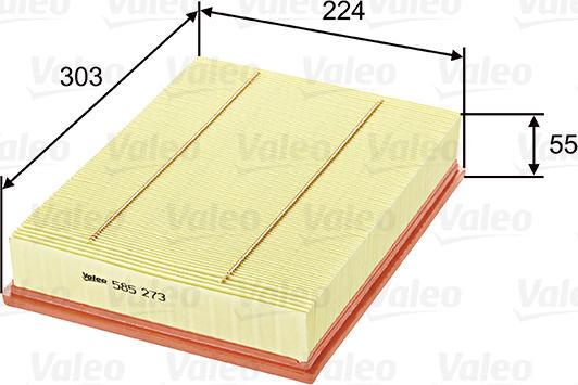 Valeo 585273 - Air Filter, engine onlydrive.pro