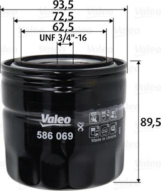 Valeo 586069 - Масляный фильтр onlydrive.pro