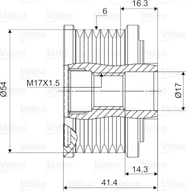 Valeo 588045 - Pulley, alternator, freewheel clutch onlydrive.pro