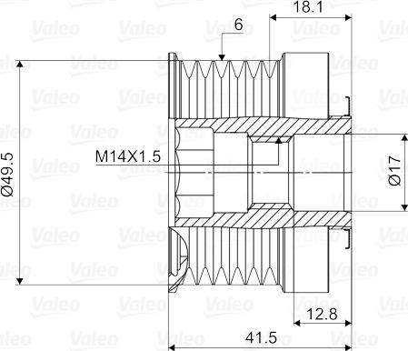 Valeo 588054 - Pulley, alternator, freewheel clutch onlydrive.pro