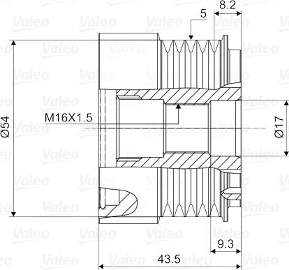 Valeo 588007 - Pulley, alternator, freewheel clutch onlydrive.pro