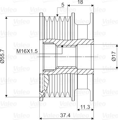 Valeo 588035 - Hihnapyörä, laturi onlydrive.pro