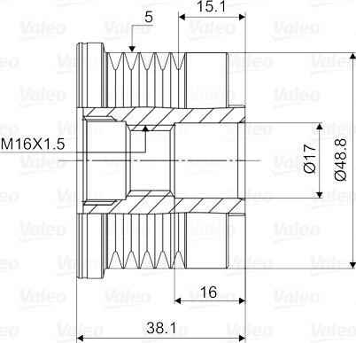 Valeo 588038 - Piedziņas skriemelis, Ģenerators onlydrive.pro