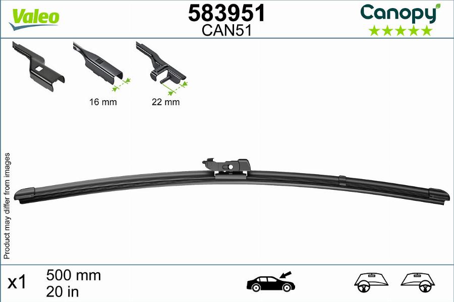 Valeo 583951 - Stikla tīrītāja slotiņa onlydrive.pro