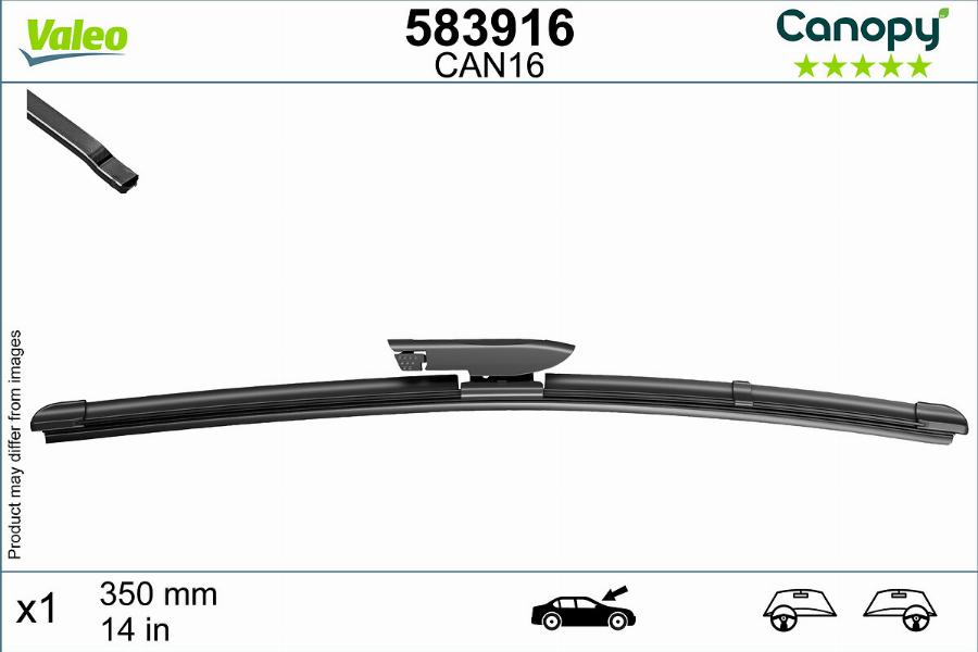 Valeo 583916 - Stikla tīrītāja slotiņa onlydrive.pro