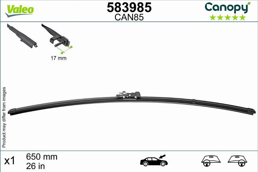 Valeo 583985 - Stikla tīrītāja slotiņa onlydrive.pro