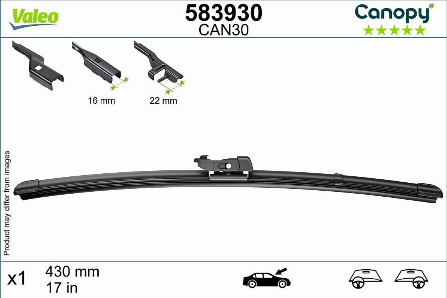 Valeo 583930 - Stikla tīrītāja slotiņa onlydrive.pro