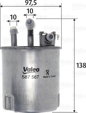 Valeo 587567 - Fuel filter onlydrive.pro