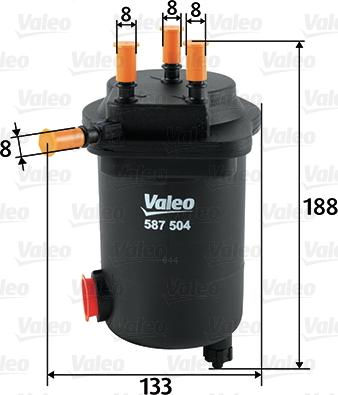 Valeo 587504 - Топливный фильтр onlydrive.pro