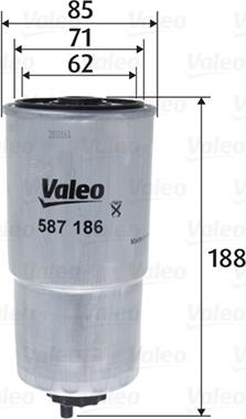 Valeo 587186 - Polttoainesuodatin onlydrive.pro