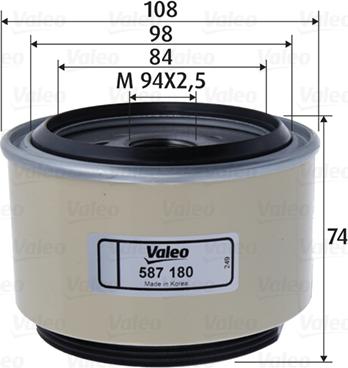 Valeo 587180 - Fuel filter onlydrive.pro