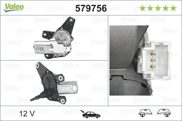 Valeo 579756 - Stikla tīrītāju motors onlydrive.pro