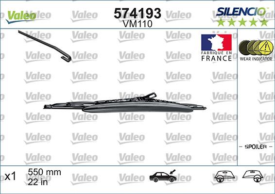 Valeo 574193 - Wiper Blade onlydrive.pro