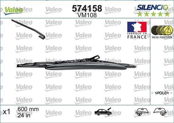 Valeo 574158 - Wiper Blade onlydrive.pro