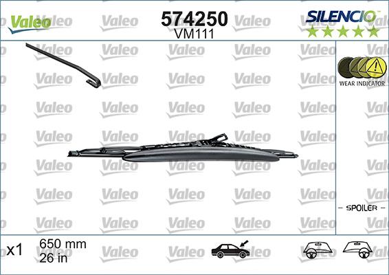 Valeo 574250 - Wiper Blade onlydrive.pro