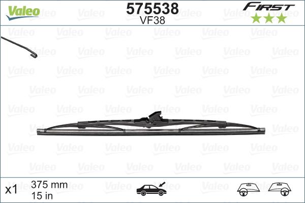 Valeo 575538 - Wiper Blade onlydrive.pro