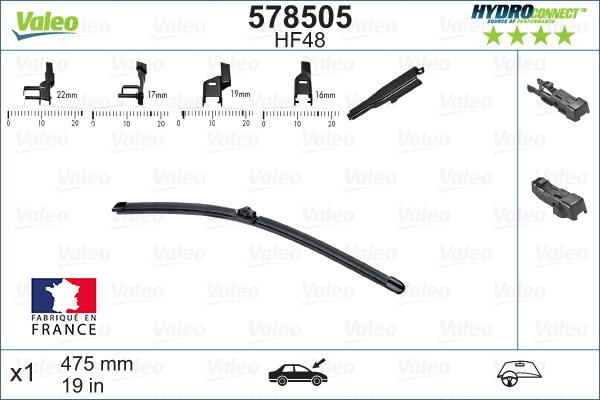 Valeo 578505 - Wiper Blade onlydrive.pro