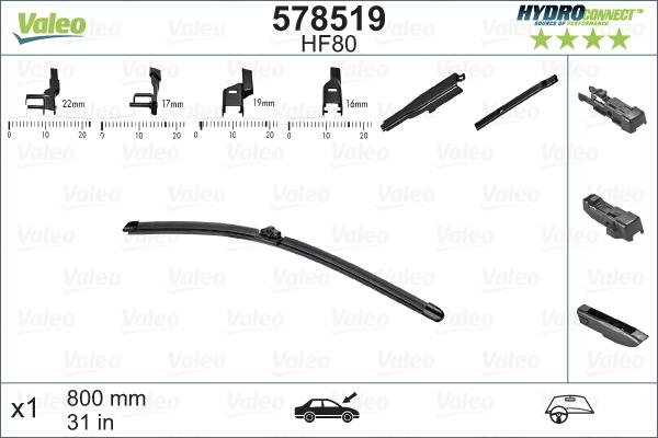 Valeo 578519 - Wiper Blade onlydrive.pro