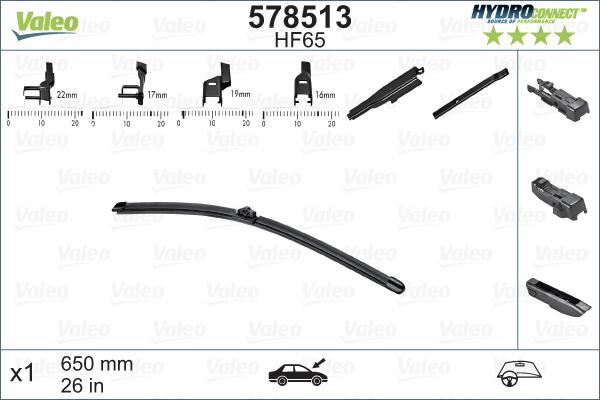 Valeo 578513 - Stikla tīrītāja slotiņa onlydrive.pro