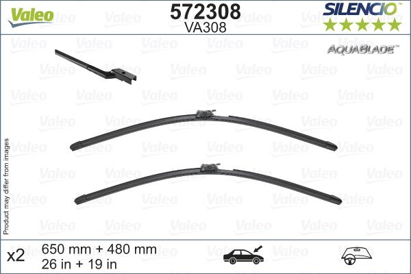 Valeo 572308 - Stikla tīrītāja slotiņa onlydrive.pro