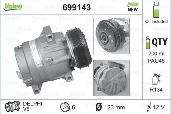 Valeo 699143 - Компрессор кондиционера onlydrive.pro