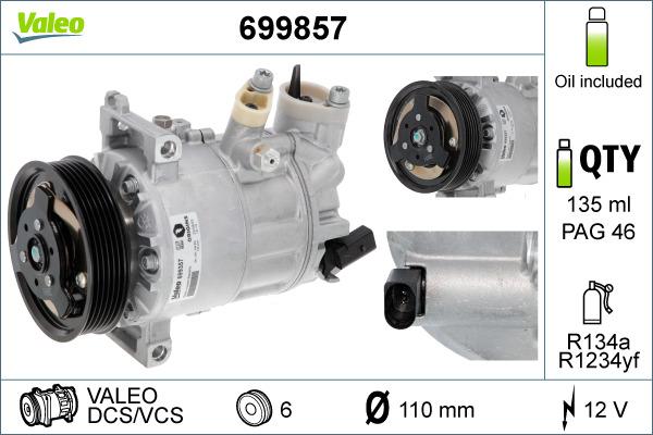 Valeo 699857 - Компрессор кондиционера onlydrive.pro