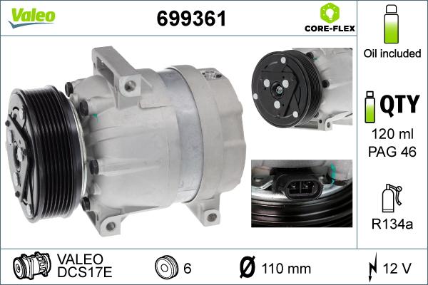 Valeo 699361 - Kompresors, Gaisa kond. sistēma onlydrive.pro