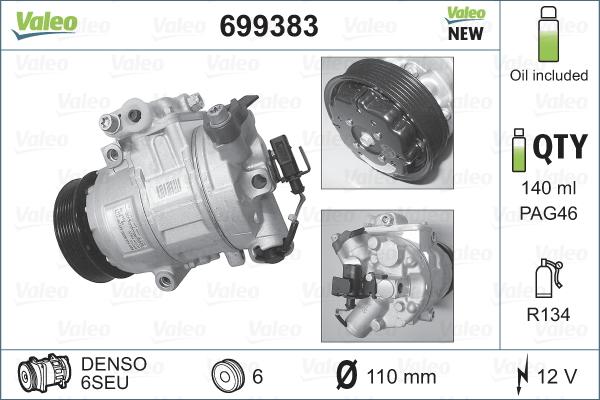 Valeo 699383 - Компрессор кондиционера onlydrive.pro